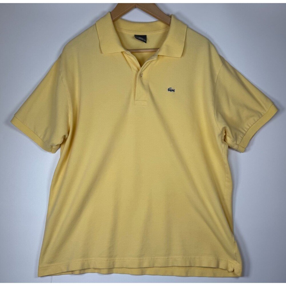 Lacoste Mens Polo‎ Shirt XL 6 Yellow Short Sleeve Cotton Devanlay Preppy Casual